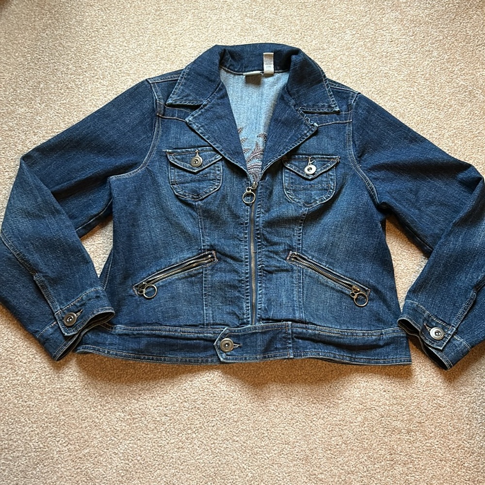 Venezia jean decaled gem back denim jacket - Picture 1 of 4